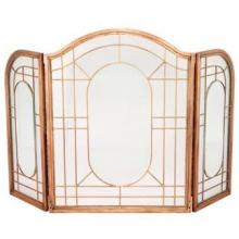 UniFlame 3 Fold Antique Copper Leaded Glass Screen