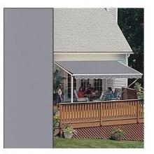 Sunsetter Pro Motorized Awning (13 Ft / Solid Slate Gray) With Traditional Laminated Fabric With Left Mounted Moter And Wall Bracket