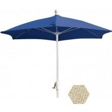 FiberBuilt Outdoor Umbrellas Aluminum 7.5Ft Diameter, Hexagon - White