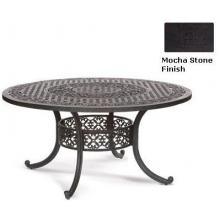 Meadow Decor Athena Cast Aluminum 60 Inch Rotating Table With Built-in Lazy Susan- Mocha Stone Finish