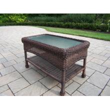 Oakland Living Resin Wicker Coffee Table - Coffee Finish