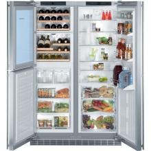 Liebherr SBS-24I6 21.8 Cu. Ft. Capacity 5 Zone Built-In Side-By-Side Refrigerator - Custom Panel Doors / Stainless Steel Cabinet
