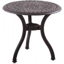 Darlee Series 60 Cast Aluminum Round Outdoor Patio End Table - 22 Inch - Mocha