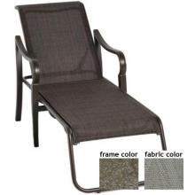 Hudson Aluminum Sling Chaise Lounge With Scavo Bronze Frame And A0109 Fabric