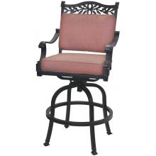 Darlee Charleston Cast Aluminum Swivel Bar Chair With Cushions