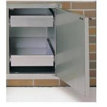 Fire Magic Aurora Right-Hinged Stainless Enclosed Single Door W/ Dual Drawers