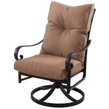 Darlee Santa Anita Cast Aluminum Deep Seating Outdoor Patio Swivel Rocker Chair With Sesame Cushion - Antique Bronze