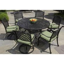 Alfresco Home Long Cove 60 Inch Round Dining Set - Antique Fern