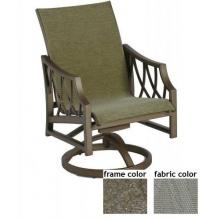 Tanjor Aluminum Low Back Sling Swivel Rocker With Scavo Bronze Frame And A0109 Fabric