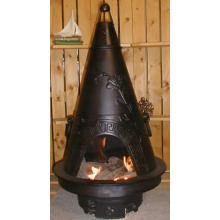 The Blue Rooster Garden Style Cast Aluminum Chiminea With Propane Gas Conversion Kit - Charcoal
