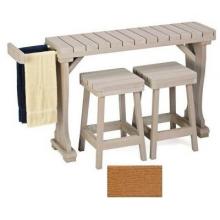 A&B Accessories Recycled Plastic Spa Towel Tub Table 31 Inch Teak