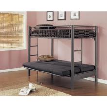 Powell Furniture - 3 Inch Matte Black Textured Twin/Futon Bunk Bed (G) - 938-076