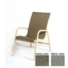 Lido Aluminum Low Back Sling Dining Chair With Scavo Bronze Frame And A0109 Fabric