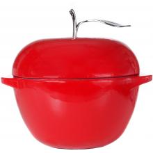 Lodge Cast Iron Enamel Casserole Apple Pot 3 Quart - Red