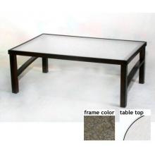 Keys 32 X 48 Inch Aluminum Rectangle Cocktail Table - Glass With Scavo Bronze Frame