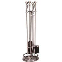UniFlame 5 Piece Antique Copper Finish Solid Brass Fireset