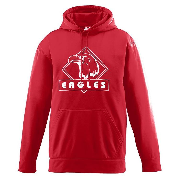 Augusta Wicking Fleece Hooded Sweatshirt Medium - Red