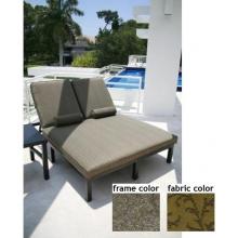Keys Aluminum Deep Seating Double Chaise With Scavo Bronze Frame And B0825 Fabric