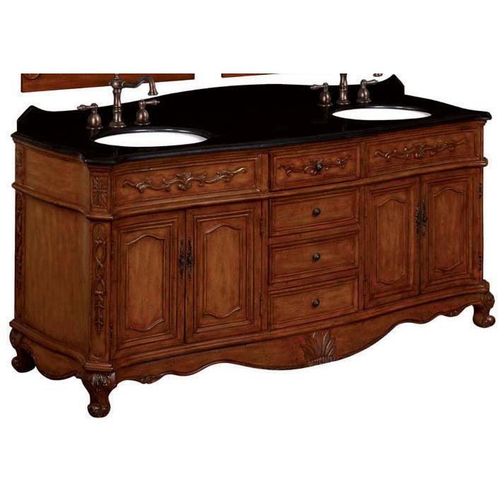 The Belle Foret Double Basin Bathroom Vanity Medium Oak (Mirror And Faucet Not Included) - BF80035R