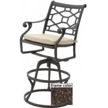 Suncoast Presidio Deep Seating Cast Aluminum Swivel Barstool - Mahogany