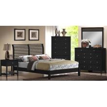 Hillsdale Dio Full Size Bed, Rails, Nightstand, Mirror, Dresser, & Chest Black - 1482BFRSET5