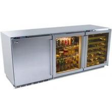 Perlick HP72ROW-S-1L-3L-3R 48 Bottle Freestanding Double Refrigerator And Wine Reserve - Glass And Stainless Steel Doors / Stainless Steel Trim