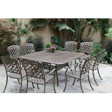 Darlee Sedona Cast Aluminum Outdoor Patio Dining Set - 60 Inch Square - Mocha