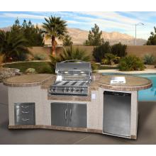 Cal Flame 3 Piece BBQ Island With 32 Inch Cal Flame Natural Gas BBQ Grill