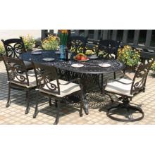 Alfresco Home Farfalla 84 Inch Oval Dining Set - Antique Wine