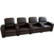Tremain Leather Home Theater Recliner Set Of Four InBrown