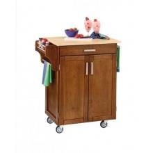 Home Styles Small Kitchen Cart With Wood Top - Natural/Cottage Oak - 9001-0061