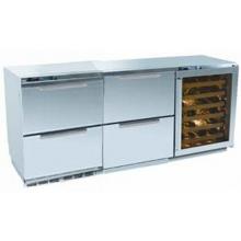 Perlick Refrigerators Built In Double Refrigerator And Wine Reserve With Stainless Drawers And Stainless Glass Door