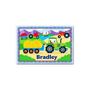 Olive Kids Personalized Laminate Placemat - Trains Planes And Trucks Tractor