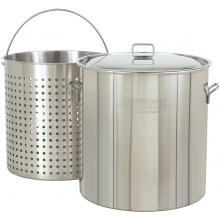 Bayou Classic Pots With Full Sized Basket 102 Quart Stainless Steel Stock Pot