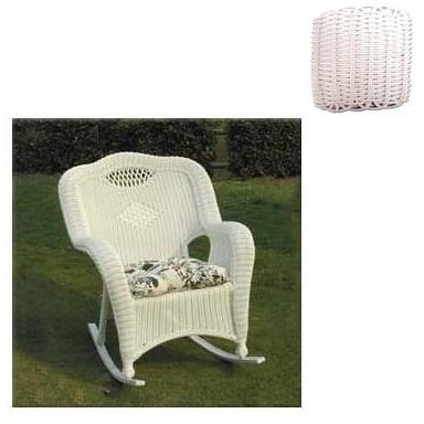North Cape Richmond Aluminum Frame Resin Wicker Rocker - White North Cape Richmond Aluminum Frame Resin Wicker Rocker - White