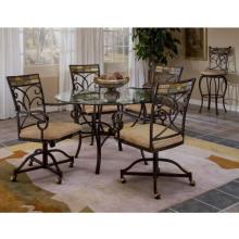 Hillsdale Pompei 5 Piece Dining Set With Castered Chairs - Slate Mosaic/black Gold - 4442dtbcwc