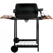 Meco Grills - 9325 Black BBQ Grill On Cart With Fold Down Side Tables