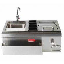 Bull 30-Inch Stainless Steel Slide-In Bar Center W/ Ice Chest & Sink