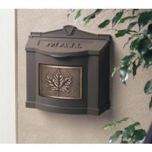 Wall Mount Series Mailbox W/ Leaf Accent - Bronze W/ Antique Bronze