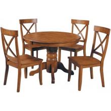 Home Styles 5 Piece Round Pedestal Dining Set - Cottage Oak - 5179-318