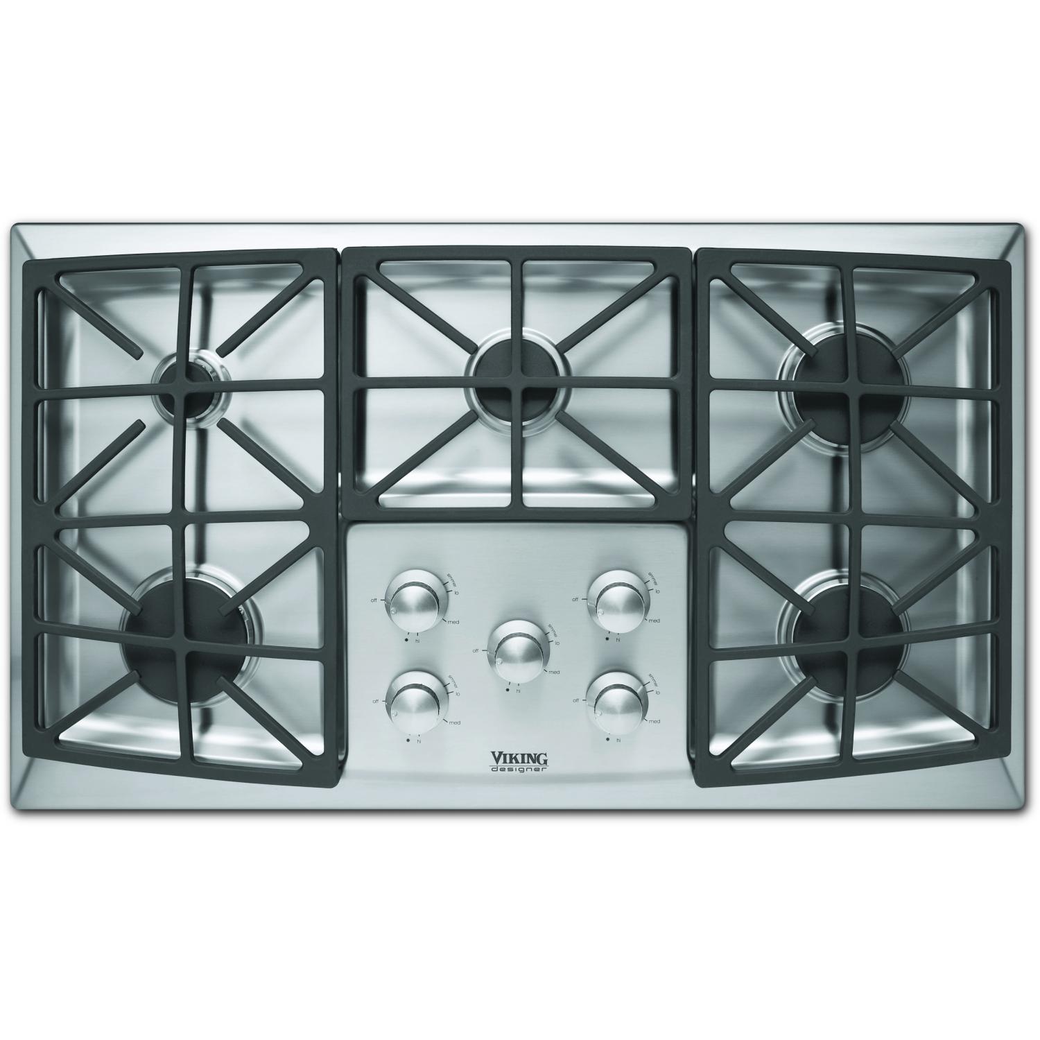 Viking DGVU260-5BLP 36-Inch Designer Series Propane Gas Cooktop With 5 Burners - Stainless Steel