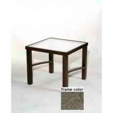 Keys 24 Inch Aluminum Square Occasional Table - Glass With Scavo Bronze Frame
