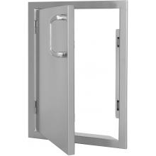 BBQ Guys Kingston Series 14 Inch Left-Hinged Single Access Door - Open View 