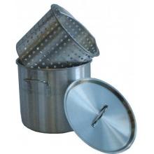 Cajun Cookware Pots With Basket And Lid 20 Quart Aluminum Stock Pot