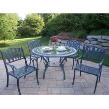 Oakland Living Mississippi Tulip 48 Inch Glass Top Dining Set