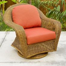 North Cape Port Royal Wicker Swivel Glider Club Chair - Walnut