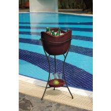Alfresco Home Olas Outdoor Beverage Cooler With Shelf And Stand - Cognac