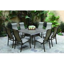 Darlee Fashion Sling Cast Aluminum Patio Dining Set - 60 Inch Square