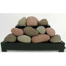 Rasmussen 24 Inch Brown/Natural/Adobe Red ALTERNA Vent Free Natural Gas FireStones With Black Chassis And Manual Safety Pilot