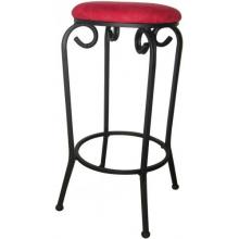 International Caravan 28 Inch Round Iron Barstool With Jave Micro-Suede Cover, Set Of 2 - Red - 3421-MS-Red